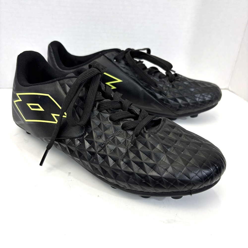 Lotto Forza Elite II Mens Boys Soccer Cleats 7.5 Black Neon Yellow Shoes